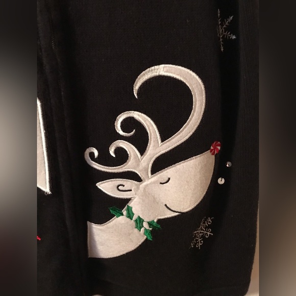 Holiday season zippered sweater vest - size large - Picture 4 of 9